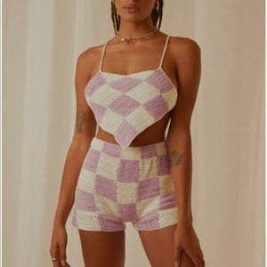 Pepper Mayo- Lilac crochet matching set XS